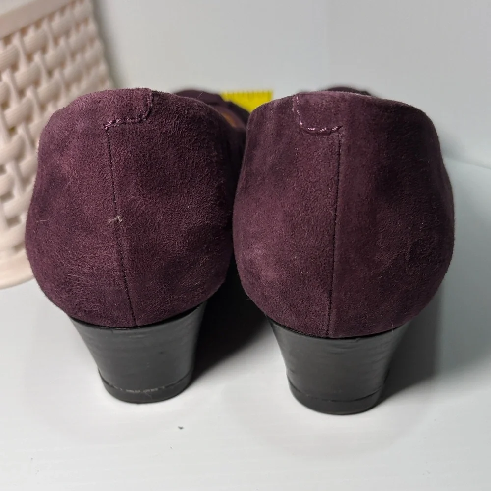 Earth suede Chic Plum Wedge‎ Shoes arch support size 8. Fc5